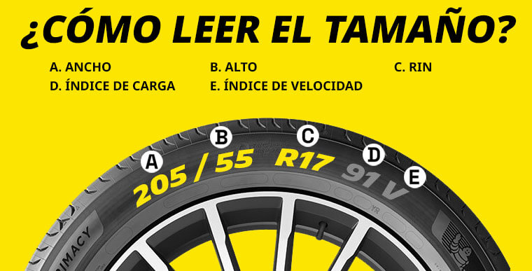 Cómo leer el tamaño de la llanta